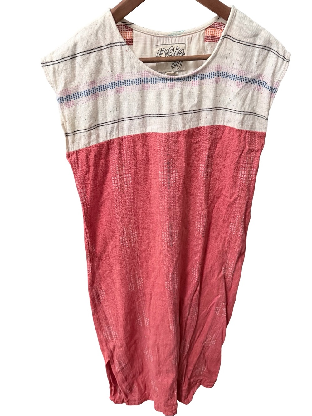 Ace & Jig Pink and Cream Striped Textured Dress